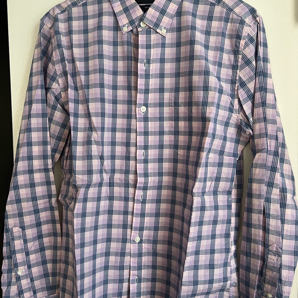Bonobos Casual Pink and Blue Checkered Shirt